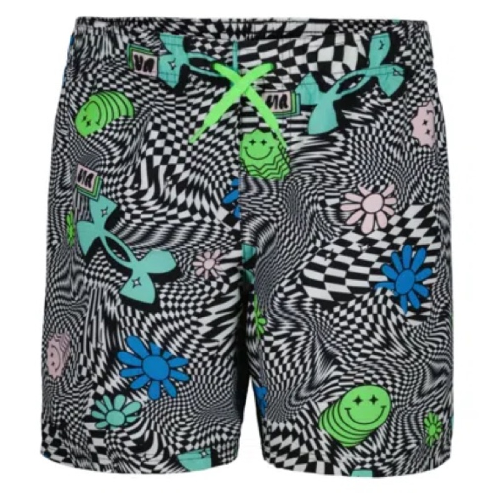 NWT Under Armour Youth M Boys Warp Party Volley Shorts Stretch UPF Protection